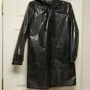 zara leopard raincoat